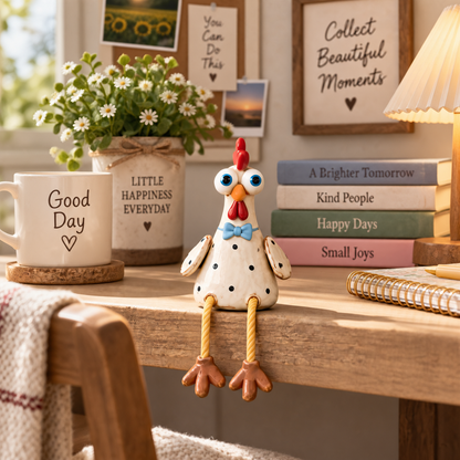 Rustic Chicken Family Figurine Collection - Cute Farmhouse Chicken Decor