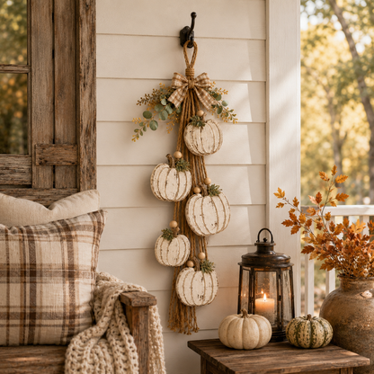 🎃✨ Rustic Pumpkin Door Hanging for Cozy Fall Decor 🍂