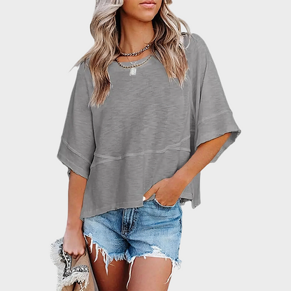 ❤️ Last Day 50% OFF✨-👚Solid Color Flared Sleeve T-Shirt for Effortless Everyday Style & Feminine Charm ✨