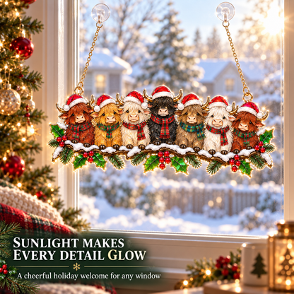 🎄✨ Whimsical Winter Suncatchers – 10 Shatterproof Stained-Glass Style Window Hangings! 🌟🏠