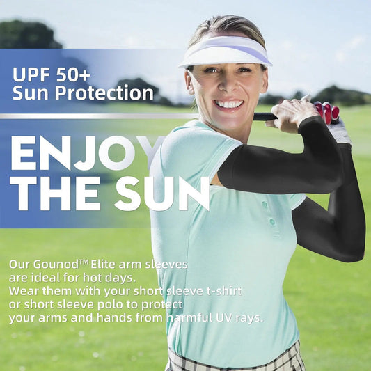 ☀️ UPF 50+ Cooling UV Arm Sleeves 🧊 | High Stretch Compression Fabric | Anti-UV Breathable Sleeves for Men Women