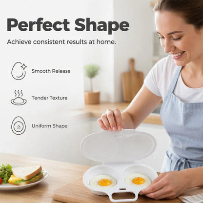 🥳2026 HOT SALE🥳💞50K+ SOLD! Microwave Egg Poacher – Dual‐cavity, non‐stick & easy clean. Healthier than frying