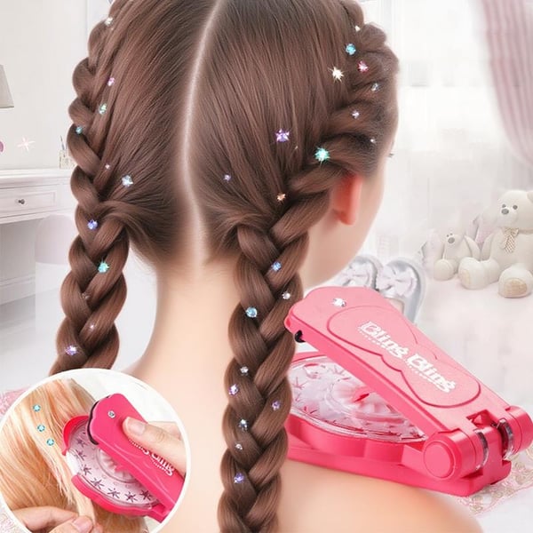 Glitter Diamond Styling Tools Hair Gemstone Styling Set to light up girls' hair, clothes, accessories, No Heat Required Hair Styling Accessories