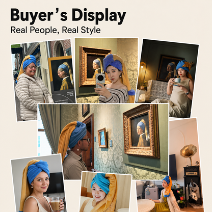 Pearl Strap Hair Towel Wrap – Art-Inspired, Fast-Drying Comfort