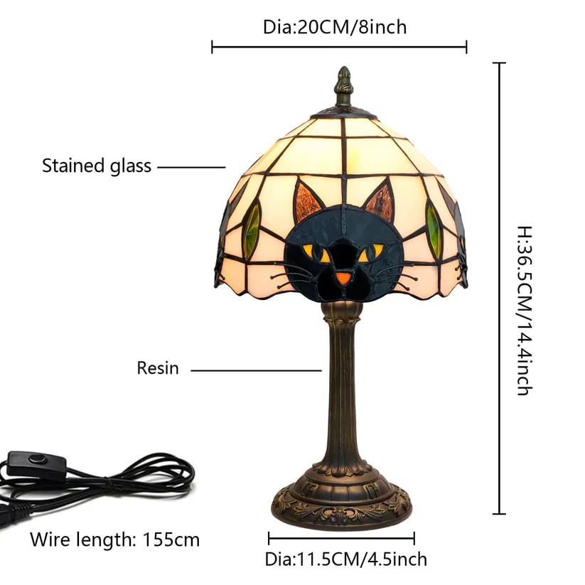 🎃 Halloween Tiffany Style Resin Themed Table Lamp