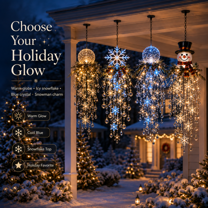 🔥LAST DAY 50% OFF❄️Christmas Hanging Snowflake & Crystal LED Light | Sparkling Porch & Holiday Decor✨