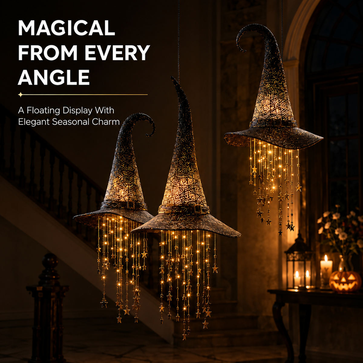 🔥50% Off Last Day🔥Lighted Witch Hat Hanging Chime