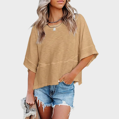 ❤️ Last Day 50% OFF✨-👚Solid Color Flared Sleeve T-Shirt for Effortless Everyday Style & Feminine Charm ✨