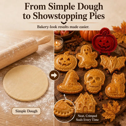 🎃🎄8-Piece Holiday Hand-Press Pastry Molds Cookie Pie Baking Tools🥧✨