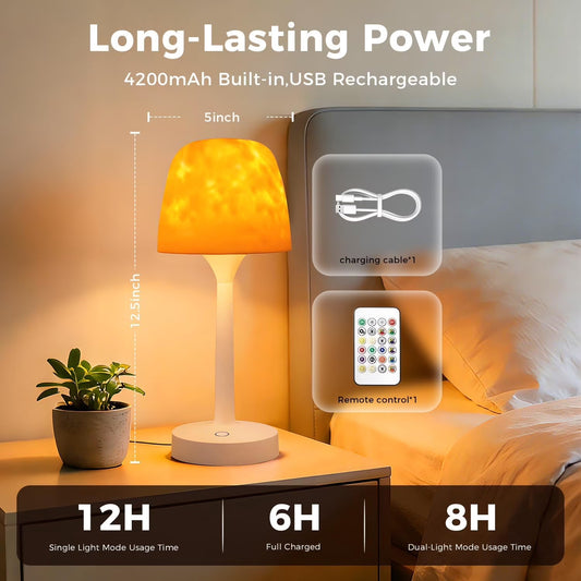 🌊✨16-Color Wave Projector Lamp-Rechargeable, Cordless Water Ripple Night Light💡💙✨