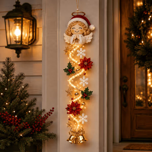 🔥LAST DAY 50% OFF🎄 Light‑Up Glowing Christmas Door Hanger ✨ Festive Home Decor