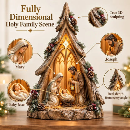 🎄✨ Old-World Lighted Nativity Trees – Warm Vintage Glow & Meaningful Christmas Décor ✝️🏡💛