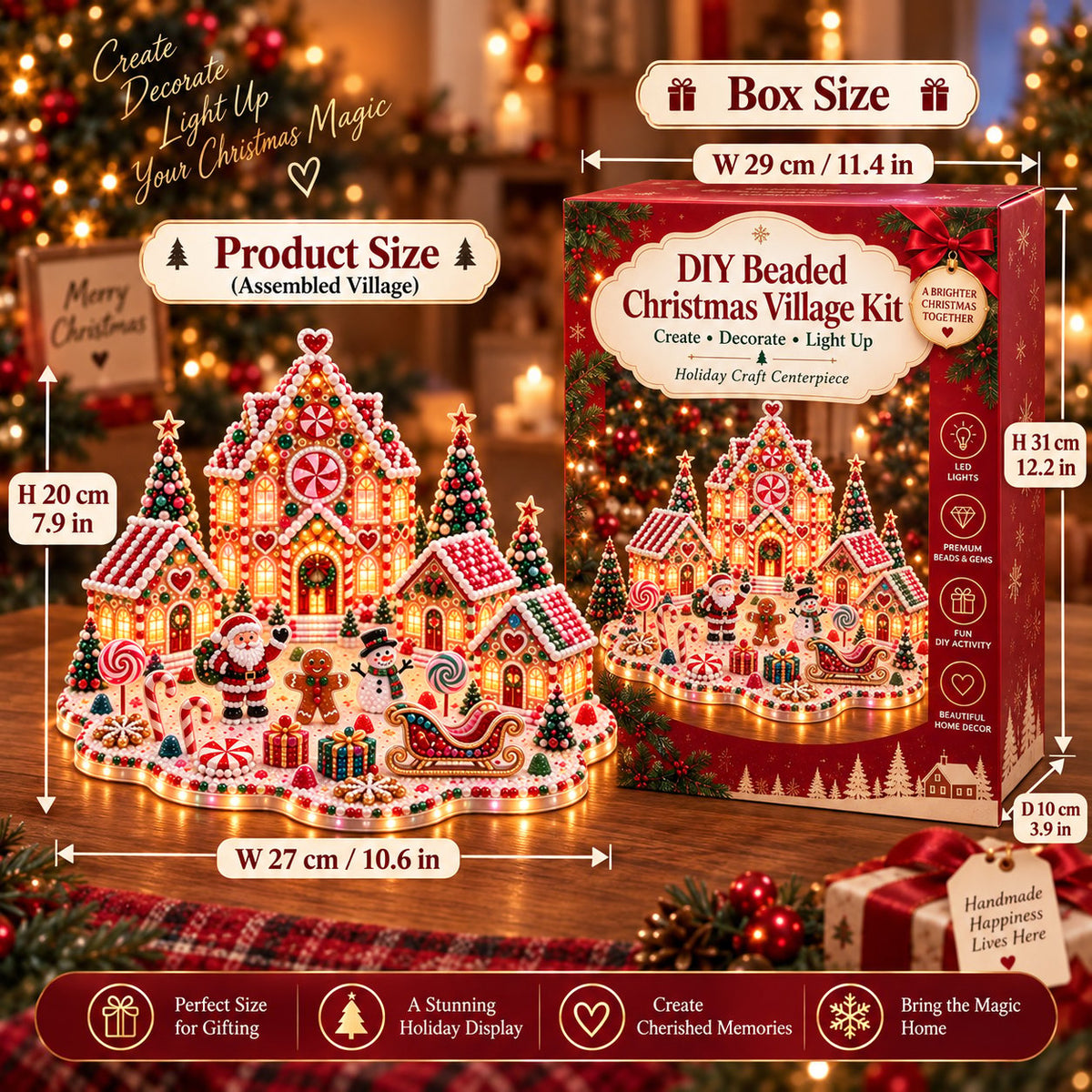 ✨🔥 Magical Christmas Village 3D Gem Art DIY Kit – Create a Sparkling Handmade Holiday Scene! 🎄💎🏡