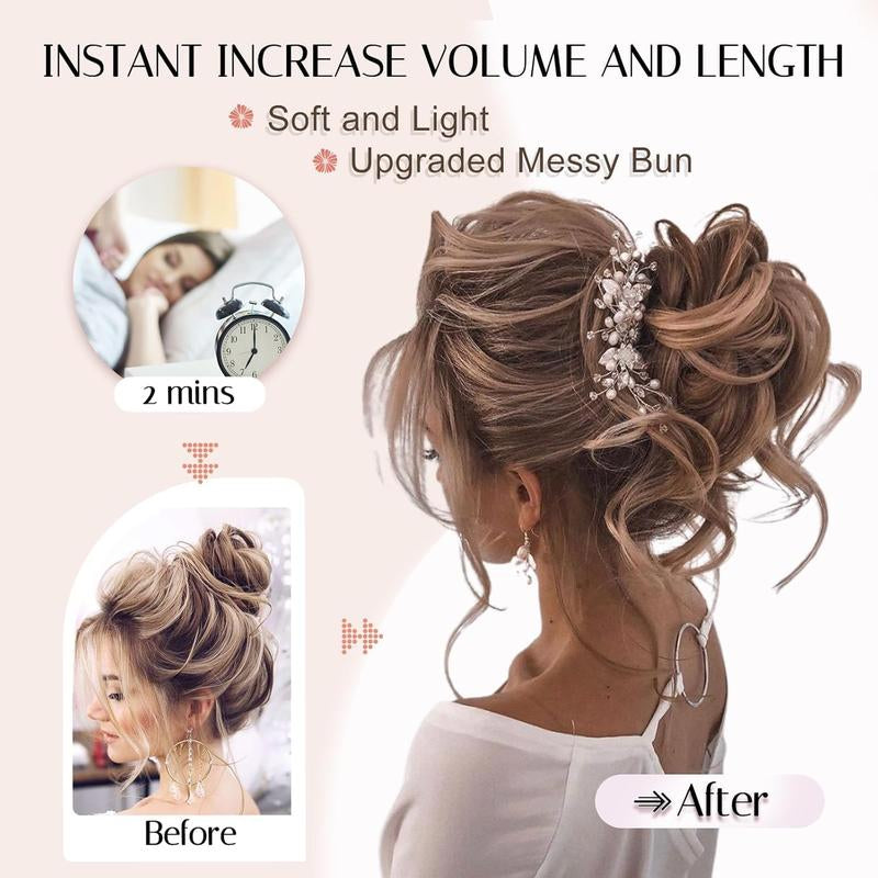 ⏰Last day Promotion ✨-🎀Effortless Messy Bun Scrunchie for Instant Volume & Curls 🎁