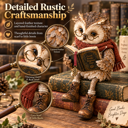 🦉🤎Reading Owl Figurine