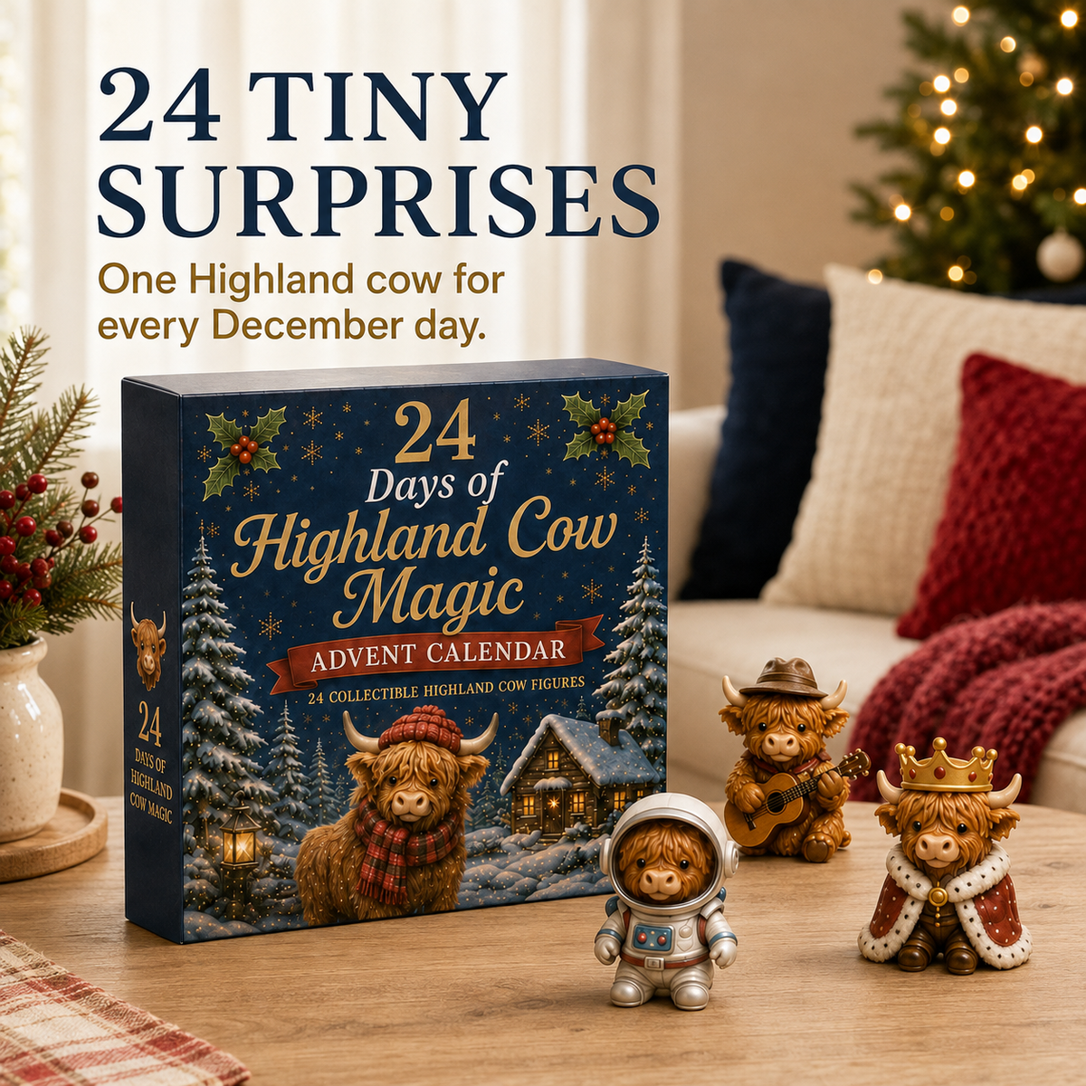 🔥LAST DAY 53% OFF-🐮 24 Days of Highland Cow Advent Calendar