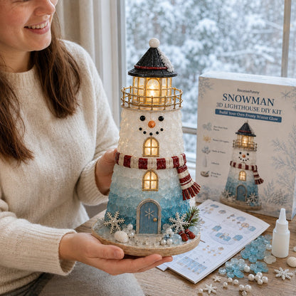 🎄✨DIY Lighted Christmas Lighthouse Kit Handmade Sea Glass Craft Gift💕