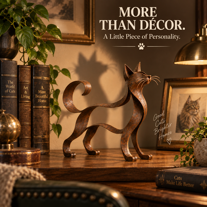 📣 50% OFF Today!-🐱 Maine Coon-style metal cat sculpture