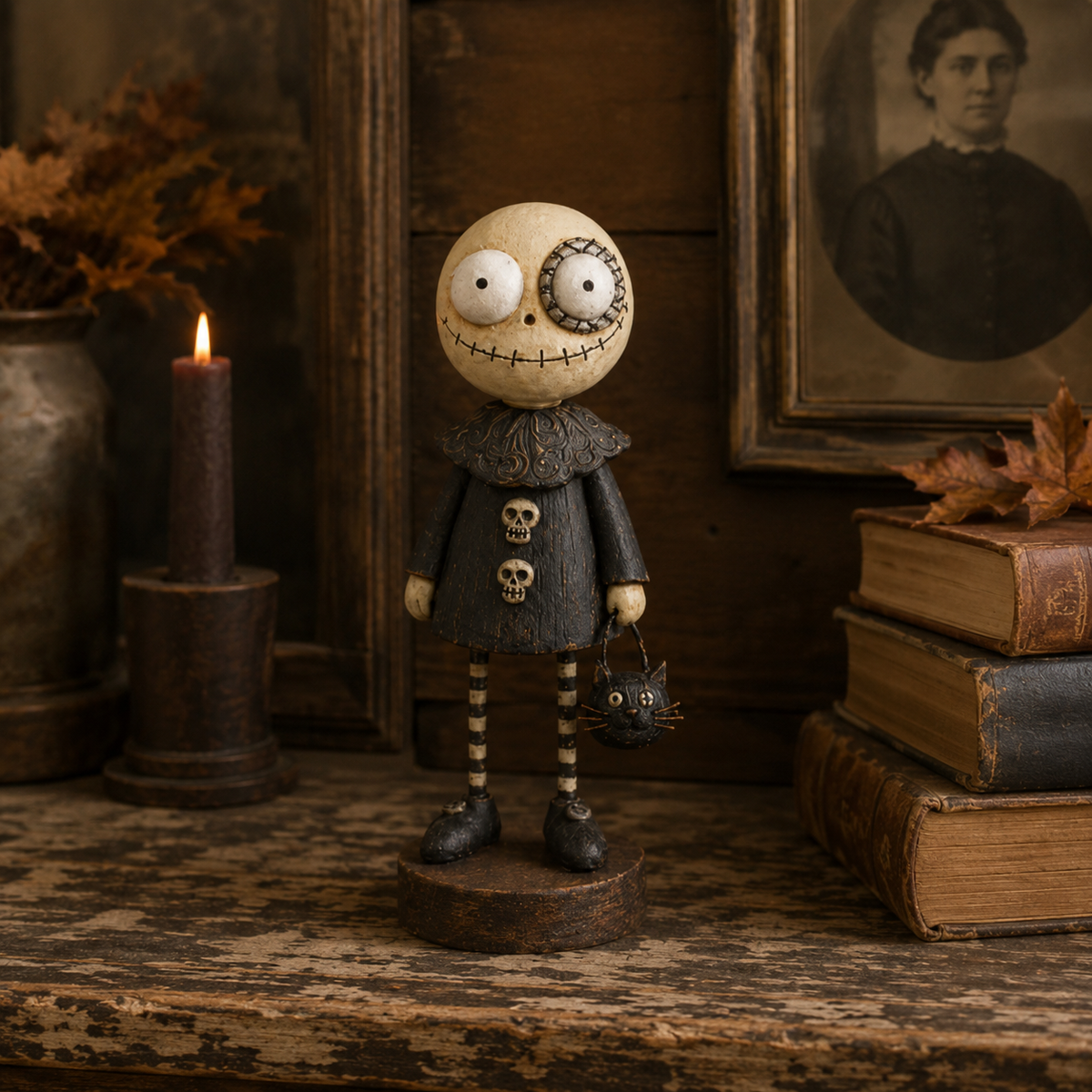 🎃👻 Primitive Pumpkin Friends – Vintage Halloween Figurines for Cozy Spooky Décor! 🕯️🧡