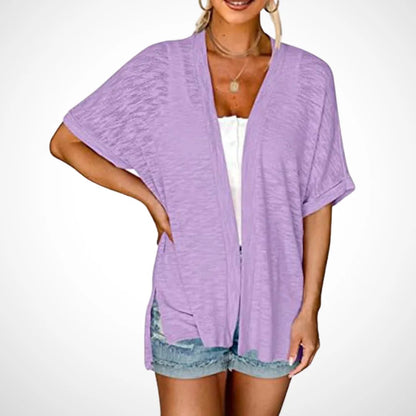 🔥Women's Lightweight Short Sleeve Knit Cardigan, Summer Beach Open Front Cover Up