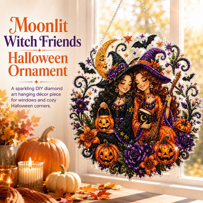 🔥Last Day 49% OFF - 🧙‍♀️🎃Halloween Witch Friendship Diamond Art Window Suncatcher