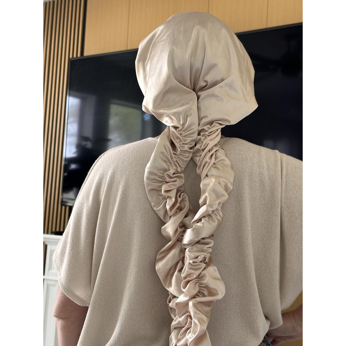 2-in-1 Heatless Curling Wrap Bonnet – Satin Sleep Cap for Effortless Curls & Hair Protection