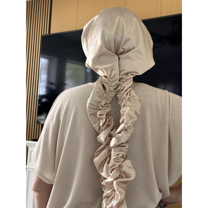 2-in-1 Heatless Curling Wrap Bonnet – Satin Sleep Cap for Effortless Curls & Hair Protection