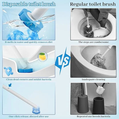 Toilet Scrubber Kit with Self-Cleaning Disposable Pads – No Pre-Rinse, No Mess, No Odor, Simplifies Bathroom Hygiene
