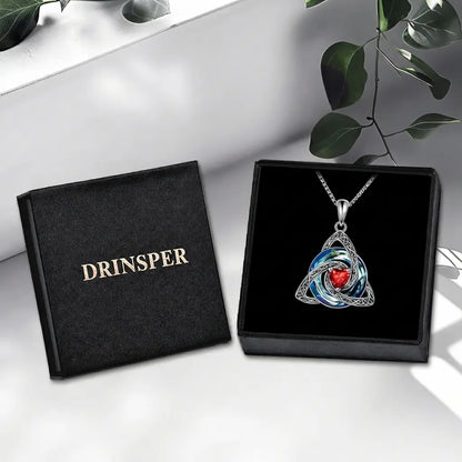 ✝️✨ Birthstone Celtic Trinity Knot Necklace – Meaningful Silver-Plated Crystal Jewelry Gift 💎❤️