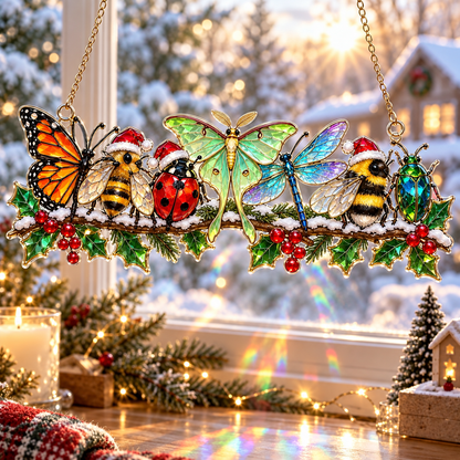 🎄✨ Whimsical Winter Suncatchers – 10 Shatterproof Stained-Glass Style Window Hangings! 🌟🏠