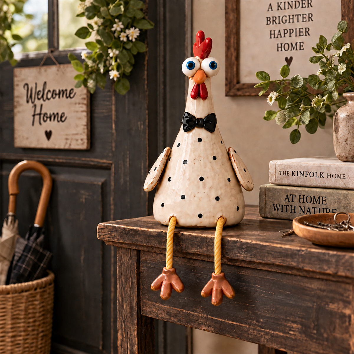 Rustic Chicken Family Figurine Collection - Cute Farmhouse Chicken Decor
