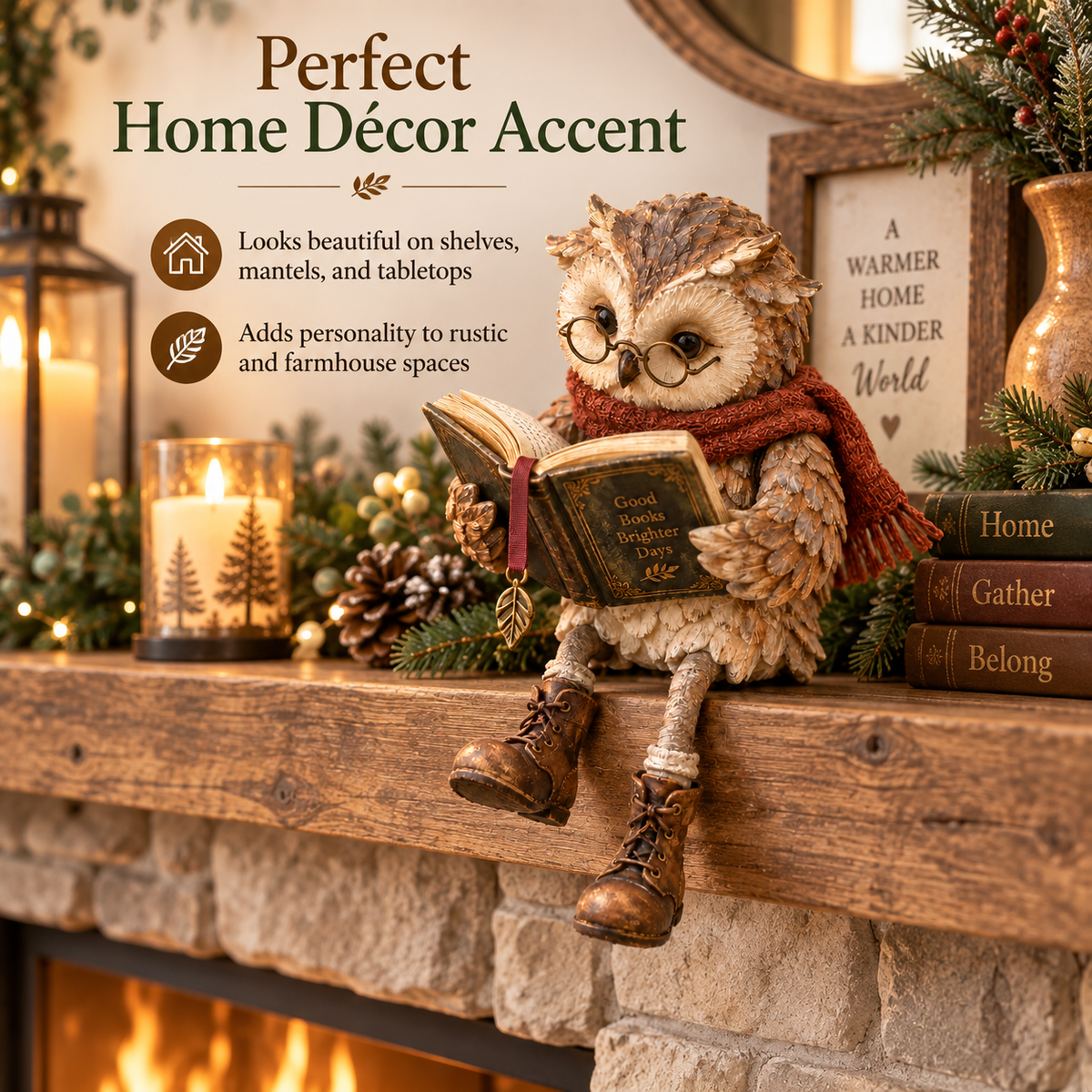 🦉🤎Reading Owl Figurine