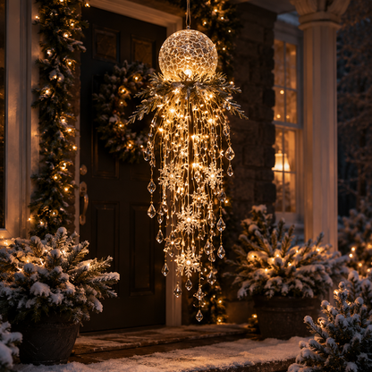 🔥LAST DAY 50% OFF❄️Christmas Hanging Snowflake & Crystal LED Light | Sparkling Porch & Holiday Decor✨