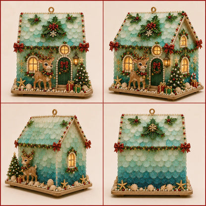 🎄✨ DIY Glowing Coastal Christmas Cottage Kit – Easy Crafting & Festive Coastal Charm! 🏡💖