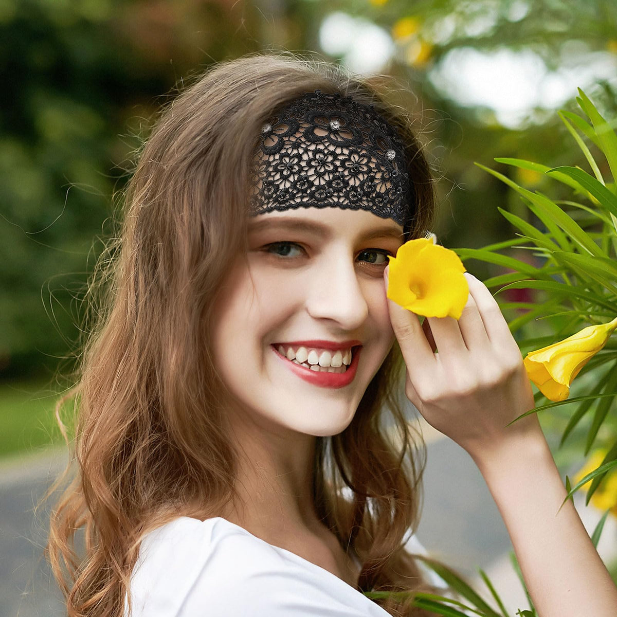 Boho Headbands,Pearl Lace Headband