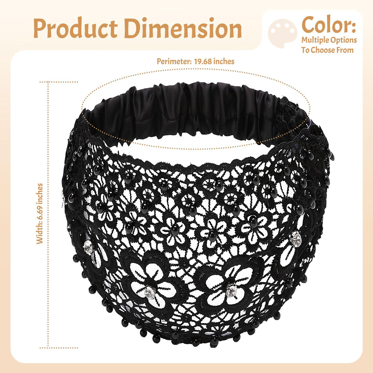 Boho Headbands,Pearl Lace Headband