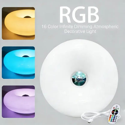 🍊🍩 Retro Acrylic Orange Donut Wall Lamp | Cozy RGB Glow