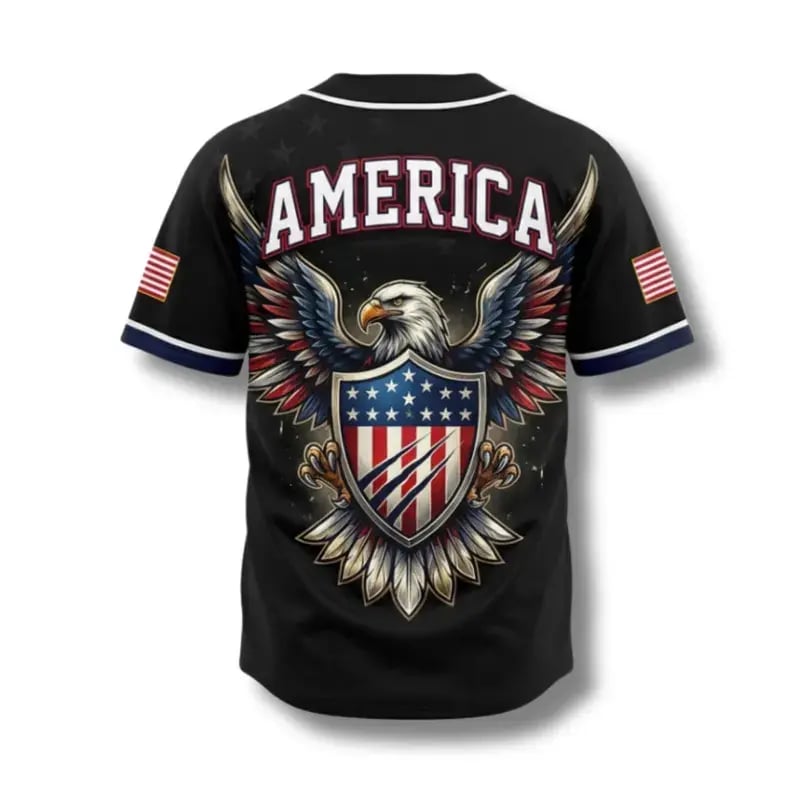 🦅 Patriotic USA All-Over Print Baseball Jersey — America 250th Semiquincentennial Edition (1776–2026) 🇺🇸