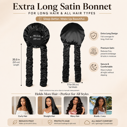 2-in-1 Heatless Curling Wrap Bonnet – Satin Sleep Cap for Effortless Curls & Hair Protection