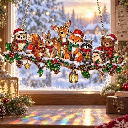 🎄✨ Whimsical Winter Suncatchers – 10 Shatterproof Stained-Glass Style Window Hangings! 🌟🏠