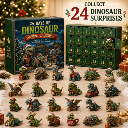 🦖24 Days of Dinosaur Christmas Advent Calendar – 24 Collectible Dino Figurines Holiday Surprises