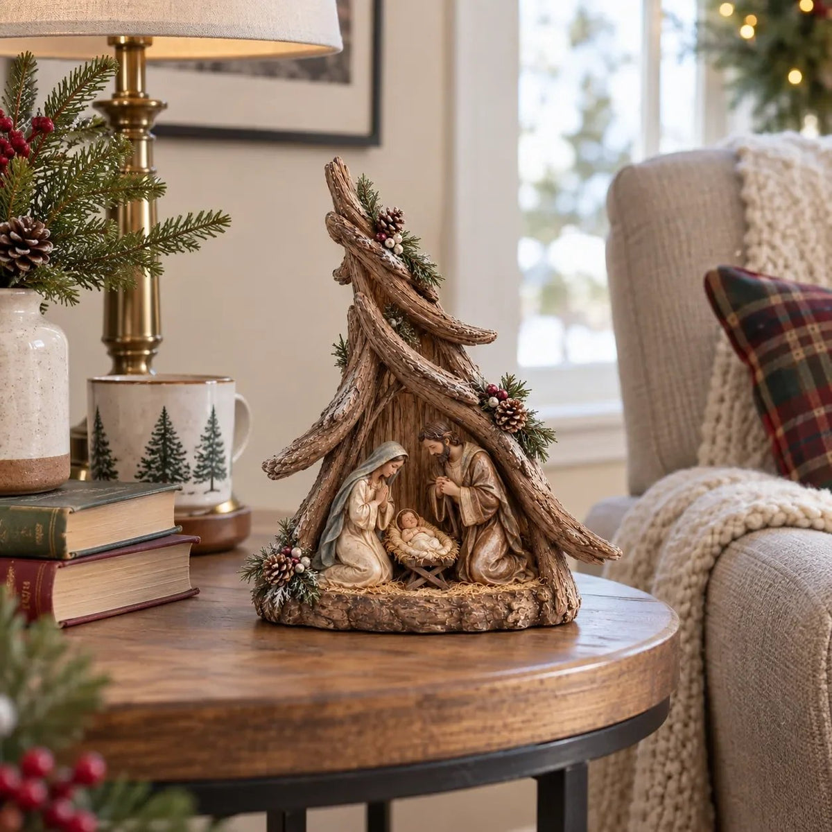 🎄✨ Old-World Lighted Nativity Trees – Warm Vintage Glow & Meaningful Christmas Décor ✝️🏡💛