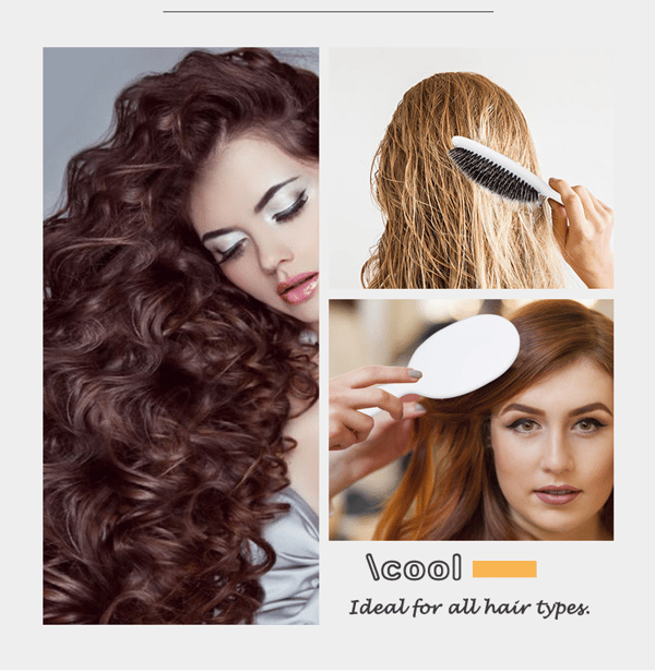 Viral World Paddle Brush - Boar Bristle Brush with Nylon Bristles and Microsphere Massaging Tips