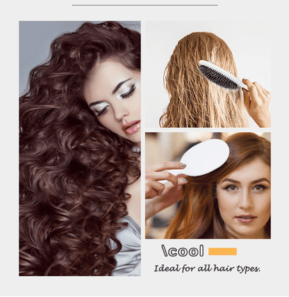 Viral World Paddle Brush - Boar Bristle Brush with Nylon Bristles and Microsphere Massaging Tips