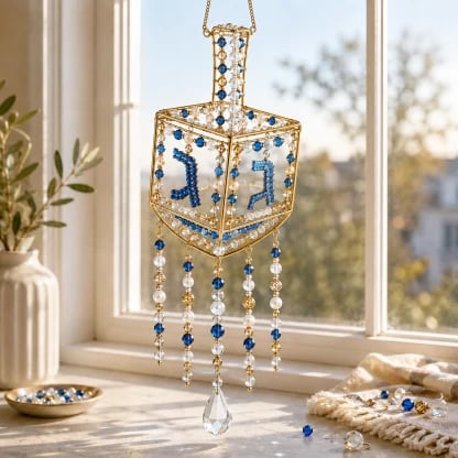 💯🕎 DIY Hanukkah Beaded Suncatcher Kit – Create Your Own Festival of Lights Window Décor ✨💙☀️