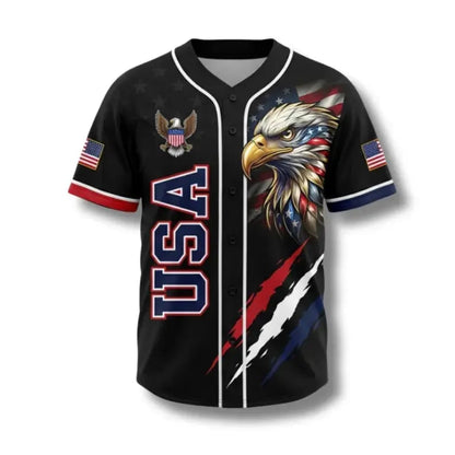 🦅 Patriotic USA All-Over Print Baseball Jersey — America 250th Semiquincentennial Edition (1776–2026) 🇺🇸