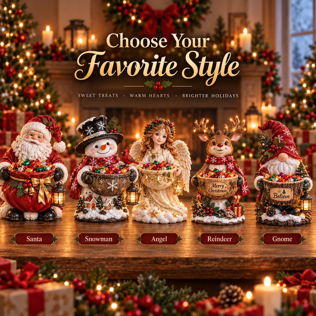 🎄Last day Promotion 🎁-🍬Lighted Christmas Candy Bowls in 5 Festive Designs🍪