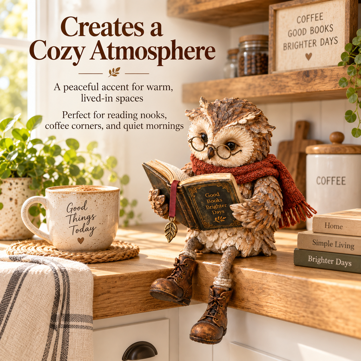 🦉🤎Reading Owl Figurine