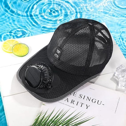 Cooling Solar Fan Hat – UV Protection & Breathable Mesh