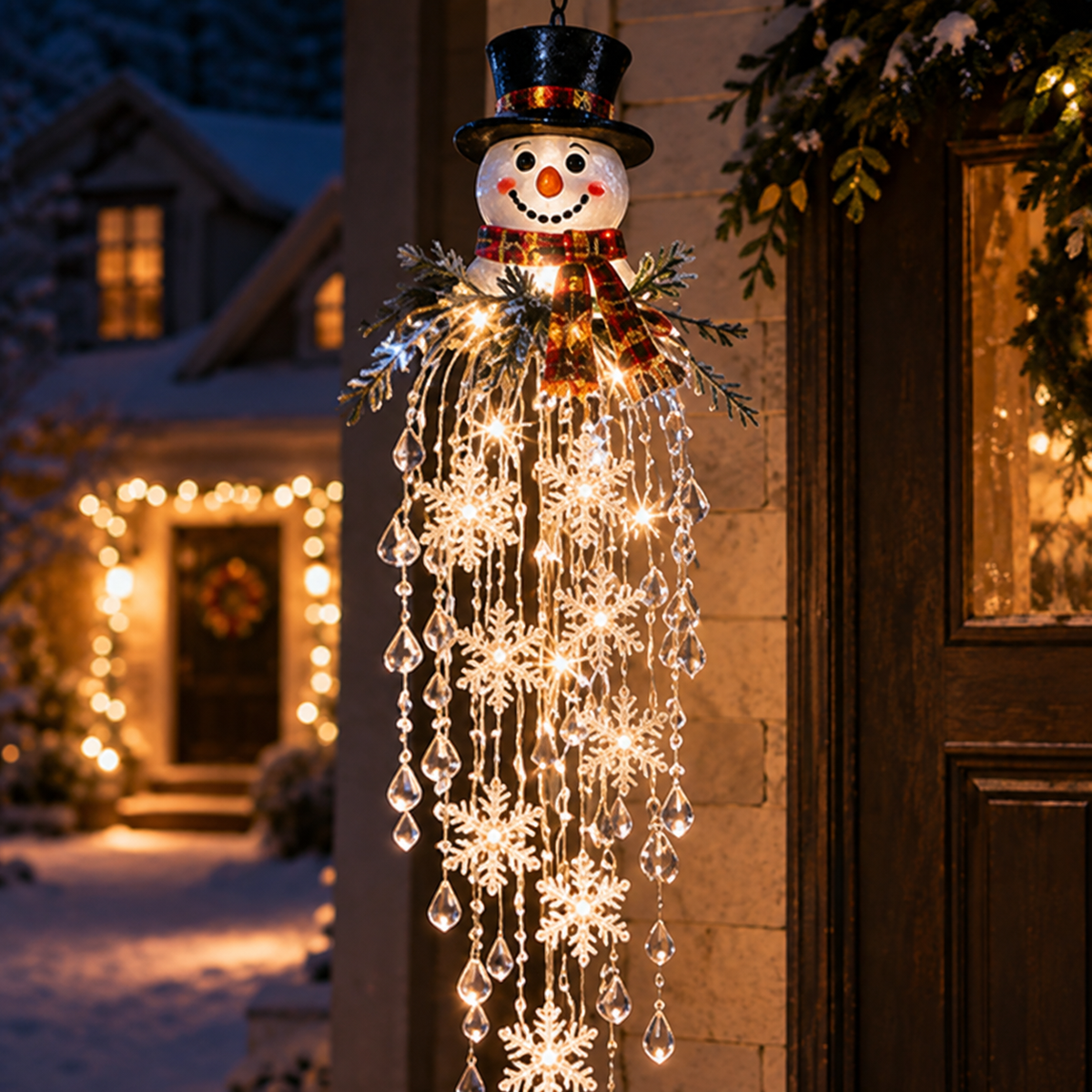 🔥LAST DAY 50% OFF❄️Christmas Hanging Snowflake & Crystal LED Light | Sparkling Porch & Holiday Decor✨